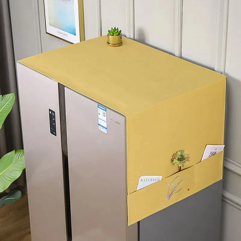 심플 모던 더블 도어 냉장고 더스트 커버, 직사각형 냉장고 보호 커버 가정용 냉장고 더스트 커버
