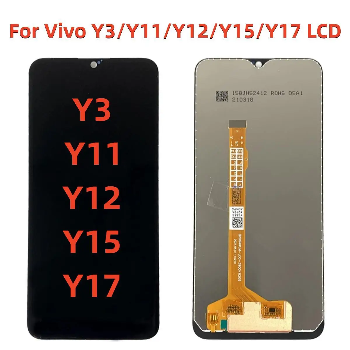 

100% Test For Vivo Y3 / Y11 / Y12 / Y15 / Y17 LCD DIsplay Touch Screen Digitizer Assembly Replacement 6.35 inch