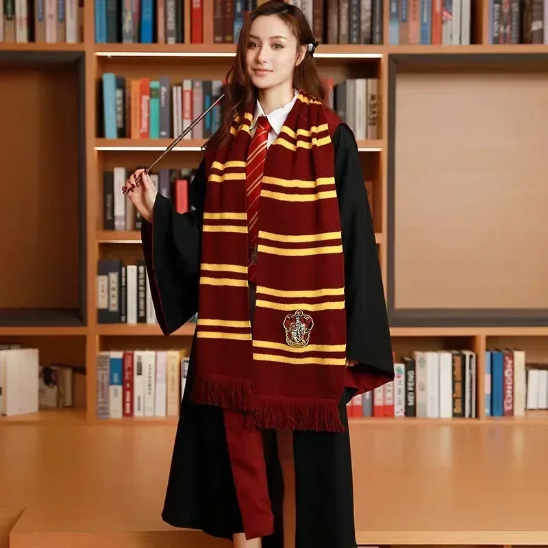 Harried Potter Kids Adult Gryffindor Long Scarf Ravencla Hermione Slytherin Hufflepuff Cosplay Scarf Warm Unisex Birthday Gifts