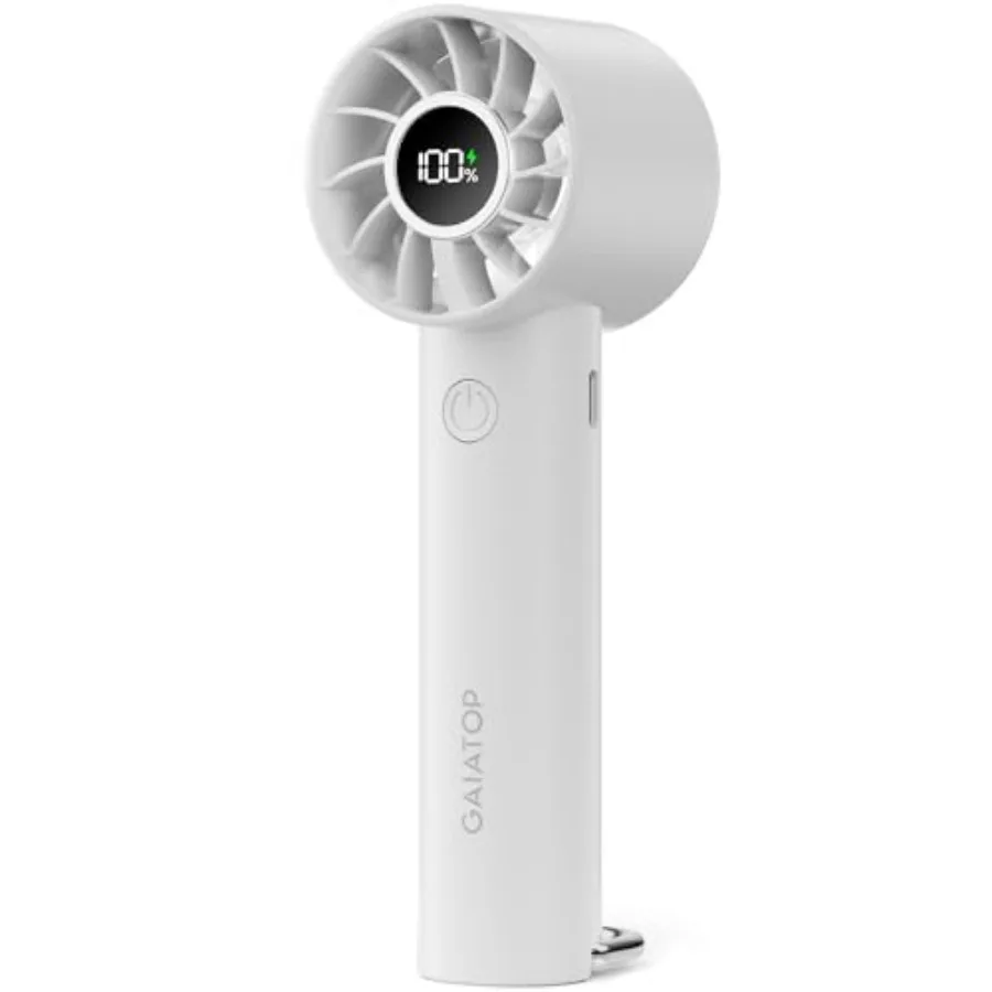 

Portable Mini Fan, 3 Speed Handheld Fans with Power Display Flashlight, USB Rechargeable Battery, Lightweight Personal Cooling
