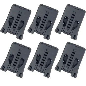 6pcs Black Tactical Large Belt Loops Attachments Attach System Clips Holsters with Mounting Screws for Safe Carrying