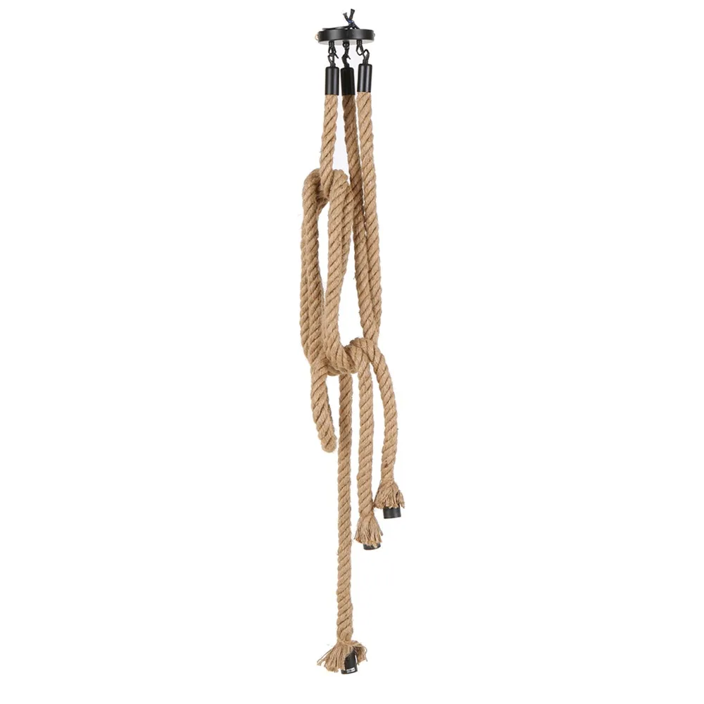 Personality 3 Heads Pendant Light E26 E27 Holder Hemp Rope Pendant Lamp AC 12-220V Without Bulb Ceiling Lamp Bar
