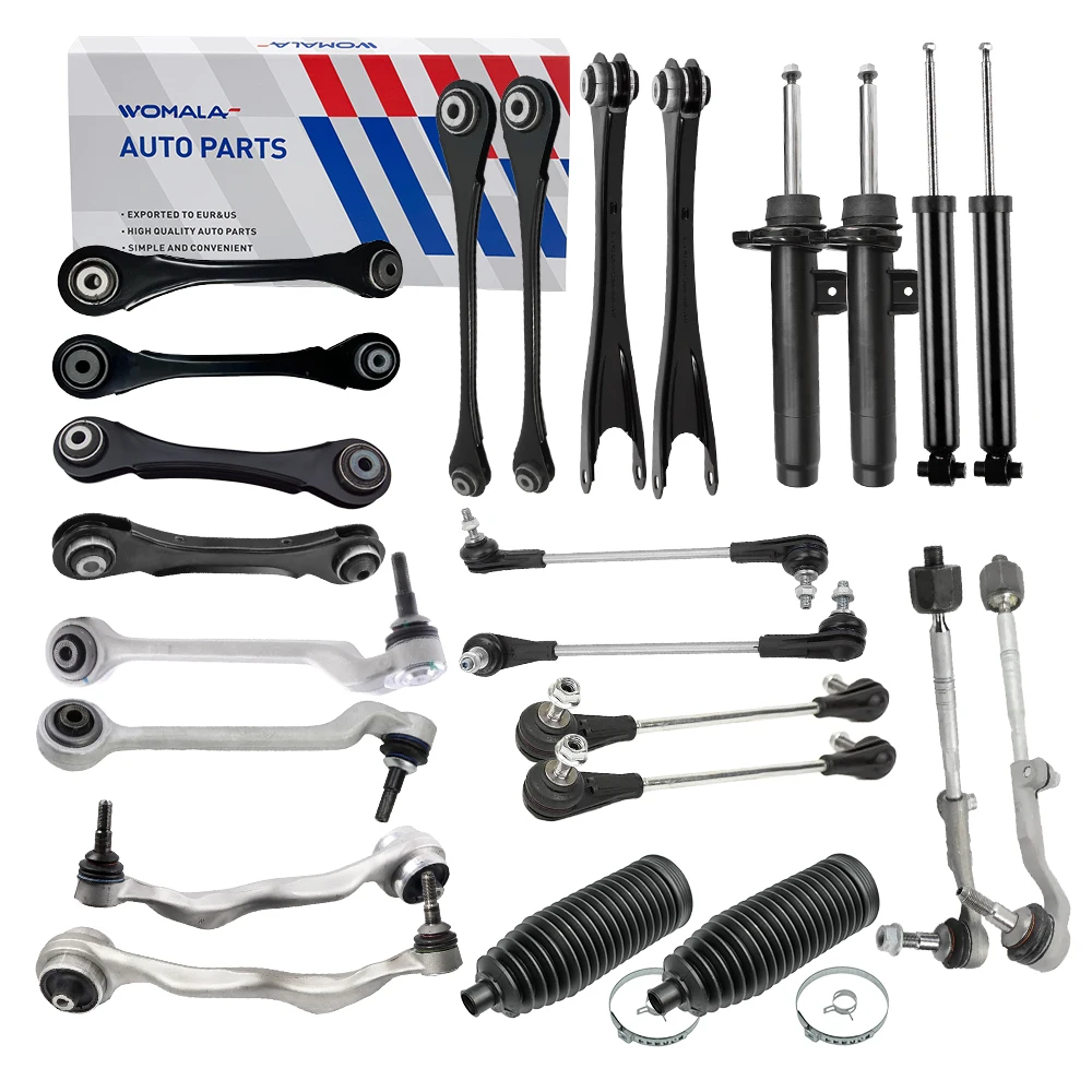24Pcs Complete Chassis Suspension Kit Shock Absorber Control Arm Sway Bar Link Tie Rod End OE# Replace for BMW F30 3 Series