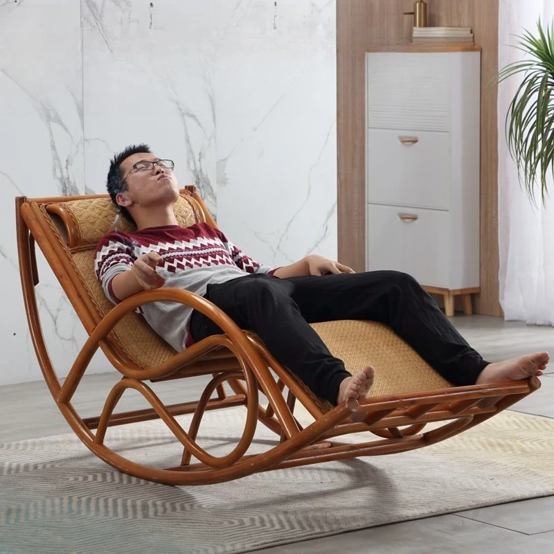

Rocking chair elderly chair living room rattan recliner beach rattan bed rocking household