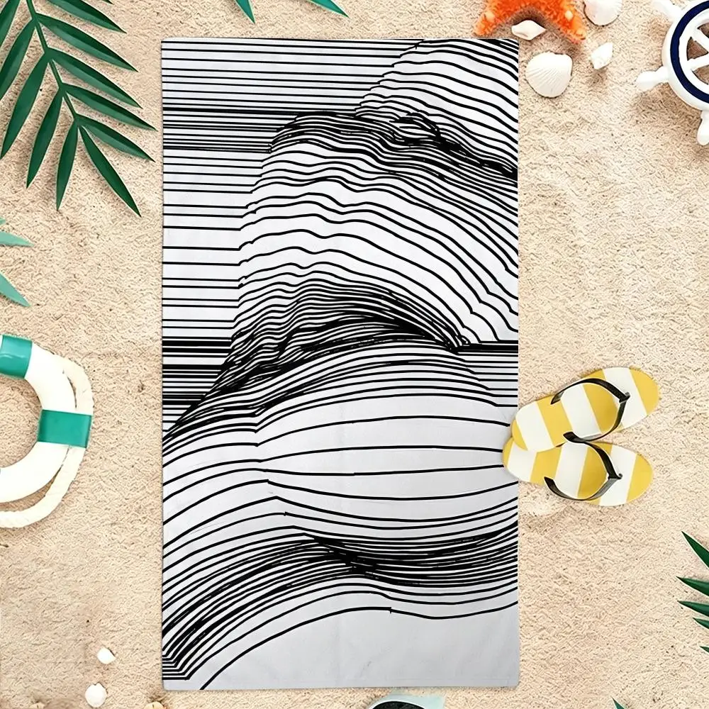 Modern Body art painting Towel Microfiber soft Beach Towel for Travel Fitness Sauna Bathing Camping