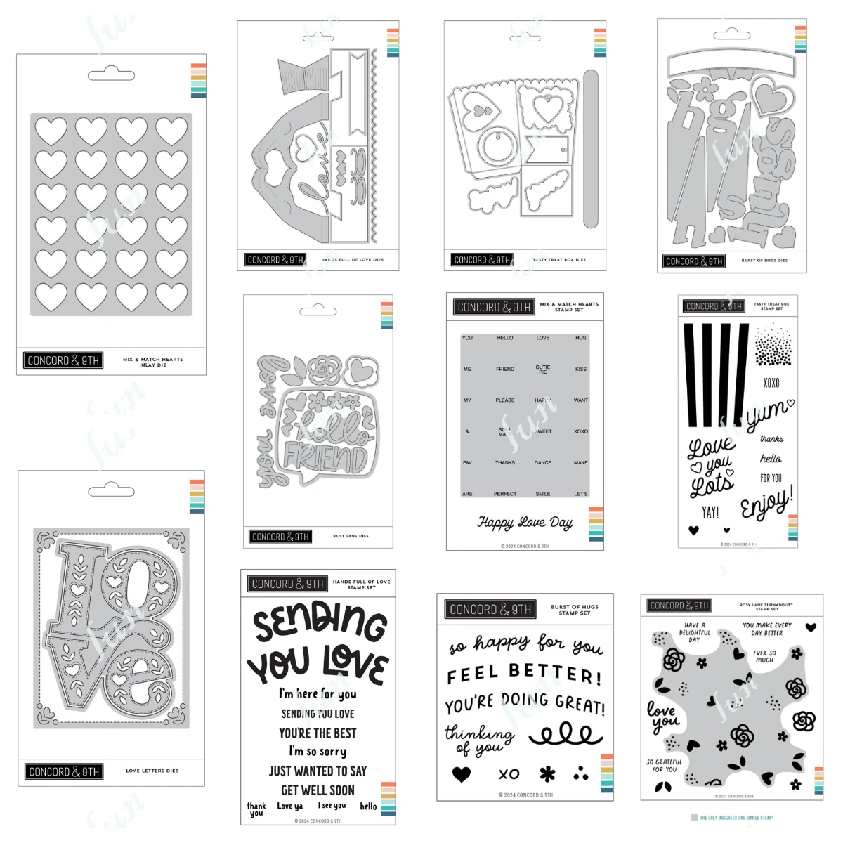 Burst of Hugs Clear Stamps and Metal Cutting Dies Stencils Sets for DIY Craft Making Greeting Card Scrapbooking Supplies