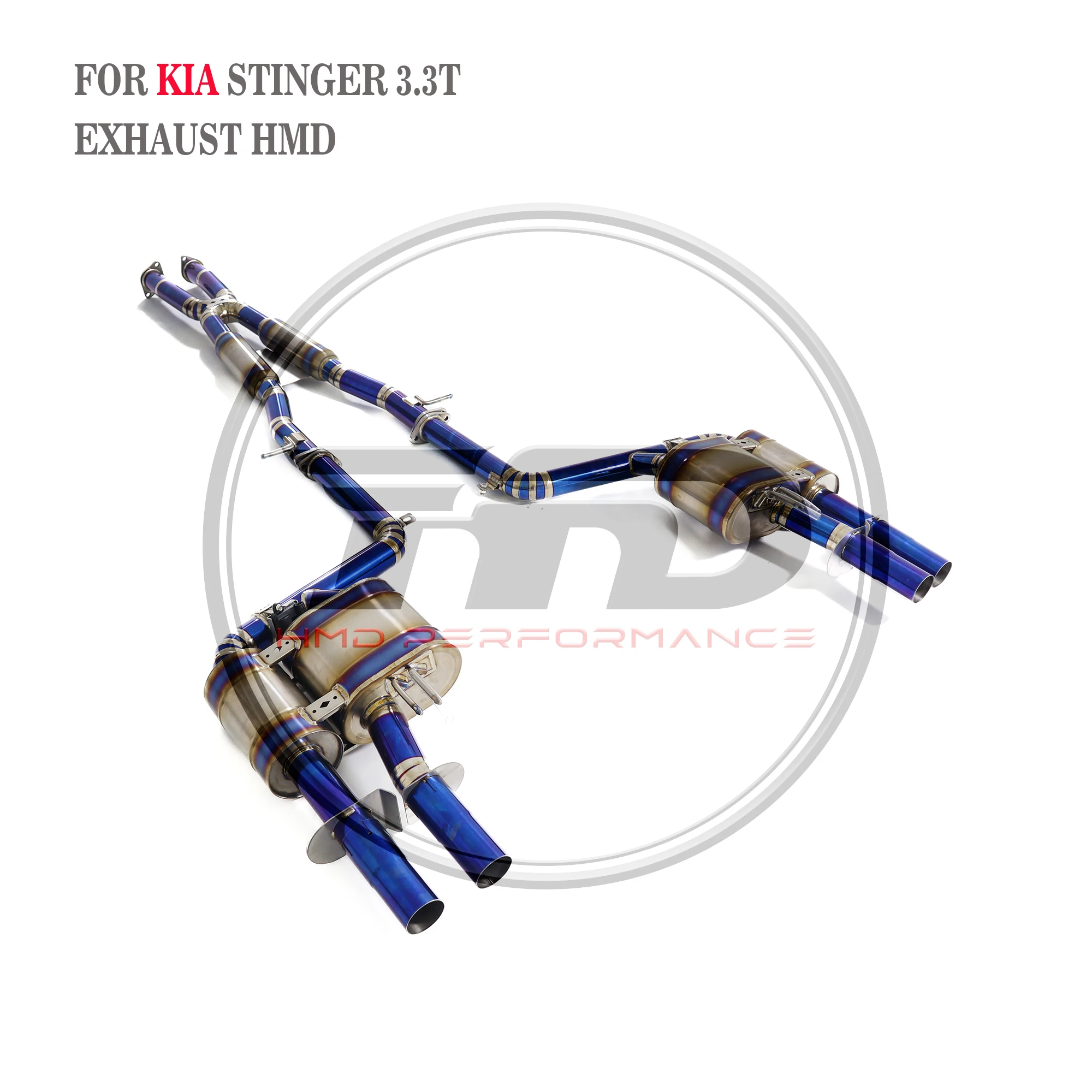 

HMD Titanium Exhaust System Performance Catback for KIA Stinger GT 3.3T 2.5'' X Tube With Resonator Valve Muffler