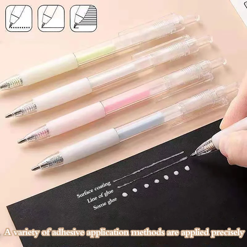 Solid Glue Stick Pen Press Pen Scrapbook Quick Dry Glue Pen High Viscosity Solid Glue Sticks Handmade Stationery Supplies Pens