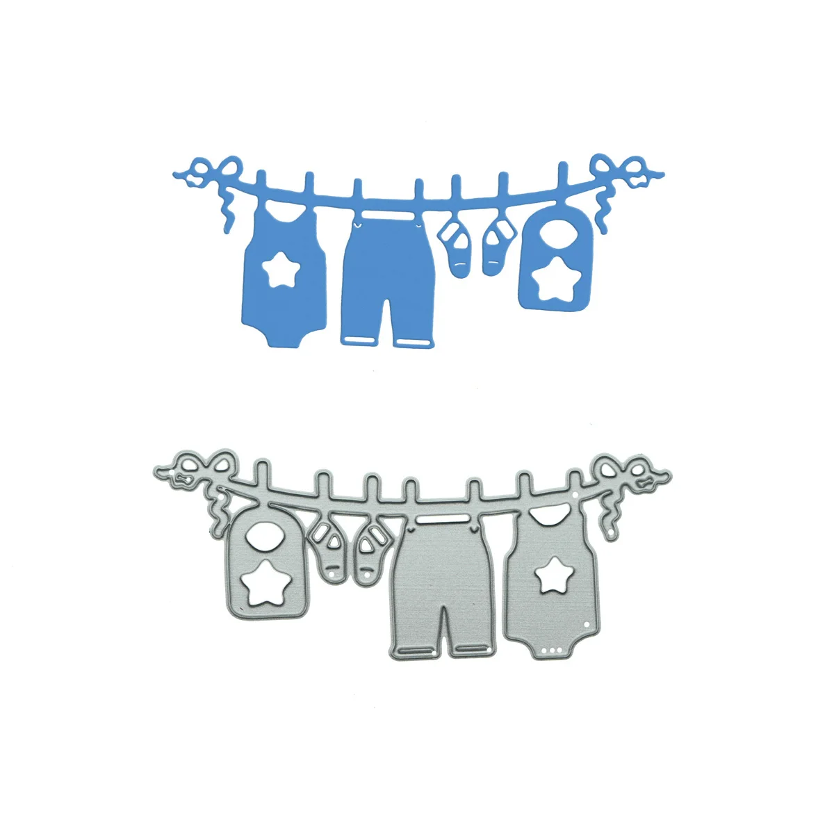 Metal Cutting Die Hanging Children Clothing Pattern Punch Stencil Handmade Baby Shower Congratulation Card Clipart Decorating