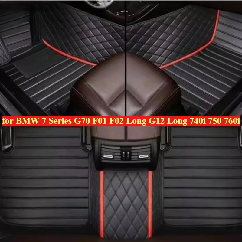 Custom Car Floor Mats for BMW 7 Series G70 F01 F02 Long G12 Long 740i 750 760i 2005-2026 Interior Accessories Carpet Auto Foot