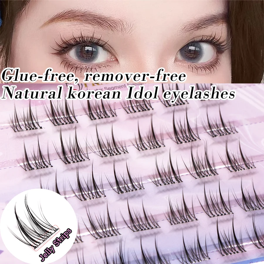 [Self Adhesive Eyelash] PRAECLARUS Gemini No Glue Needed Eyelash Natural False Eyelashes Extension Reusable Diy Eyelashes Makeup