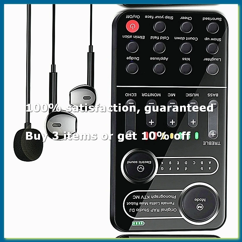 ●Mini Portable Voice Changer Multiple Audio Effect Live Sound Changing Card Speaker Device for Mobile Phone PC Tablet