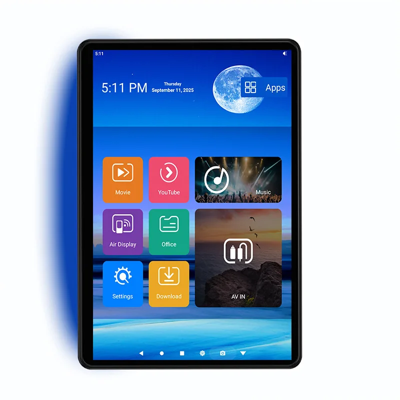 Monitor per poggiatesta Schermo IPS curvo 2,5D da 13,5 pollici Monitor Android girevole