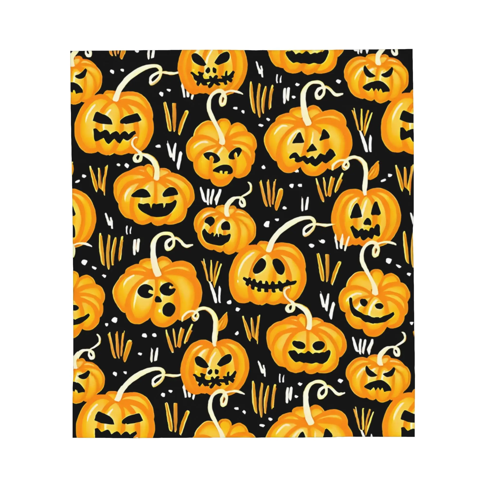 1PC Halloween Jack O Lantern Pumpkin Patch Blanket Throw Blanket Novelty Warm Blanket All Season Gift