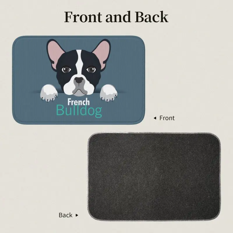 Custom Cartoon Style French Bulldog Doormat Non-Slip Entrance Welcome Bathroom Kitchen Door Floor Mats Frenchies Dog  Carpet Rug