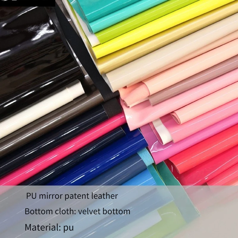 

Patent Artificial Leather Fabric Per Meter for Upholstery Belt Bag Shoe Diy Sewing Cloth Waterproof Glossy Wearable Apricot Blue