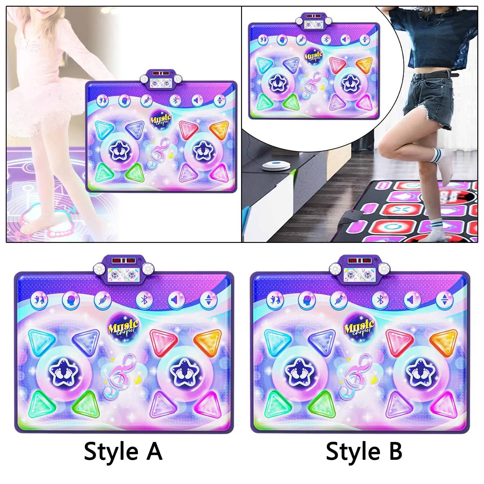 

Dance Mat Toy for Kids Birthday Gift Versatile Folding Educational Toy Challenge Game Music Dance Toy Electronic Dance Pad