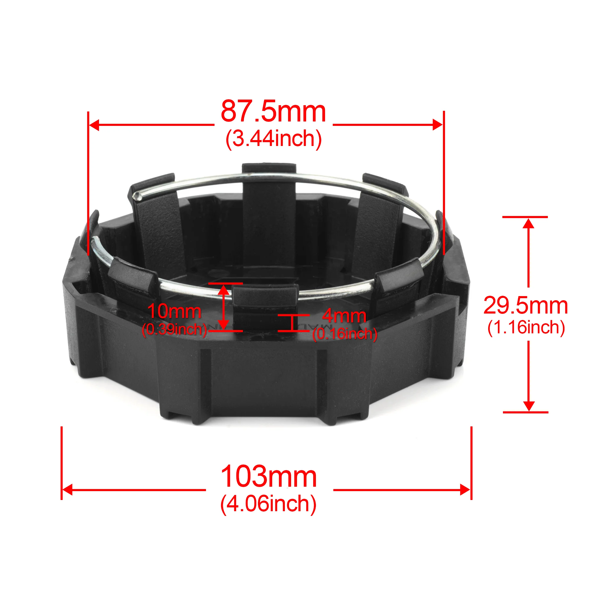 CFPerformance 4 Stück 103mm/4,06" AD 87,5mm/3,44" ID Radnabenkappen für RZR 900/1000/XP4 Auto Felgenkappen Zentralkappen Zubehör – Detail 3