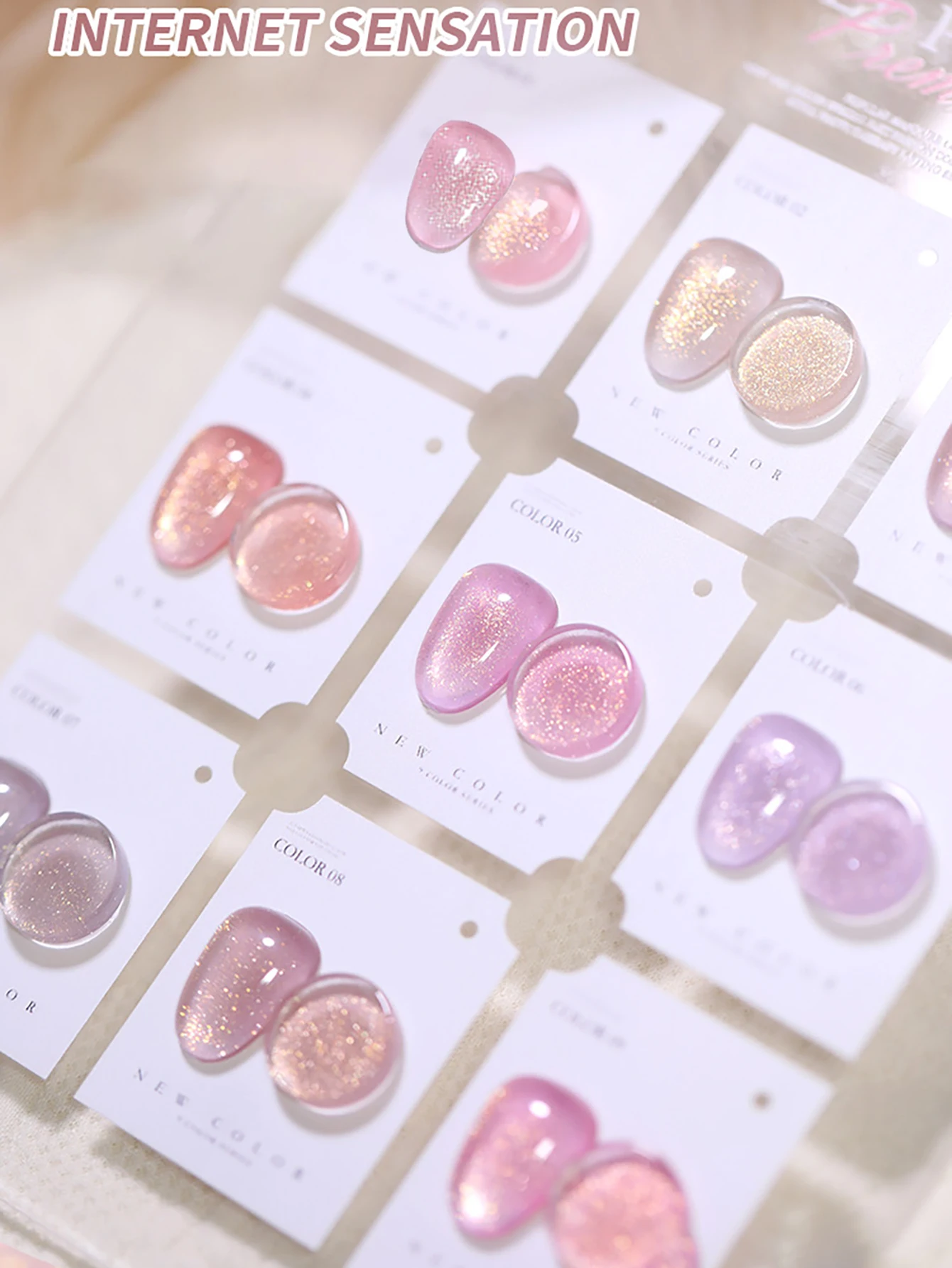 1 قطعة WS 2025 جديد الخريف الشتاء مبيعا الوردي هلام مسمار البولندية الجليد شفافة هلام اللون الجنية بيرليسسينت بريق مسمار الفن #4