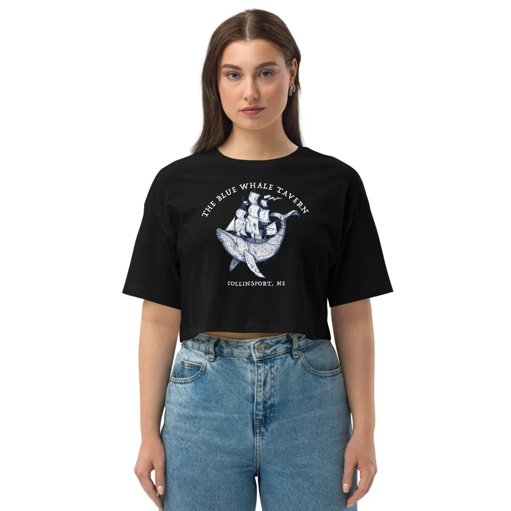 Blue Whale Tavern Dark Shadows Loose drop shoulder crop top