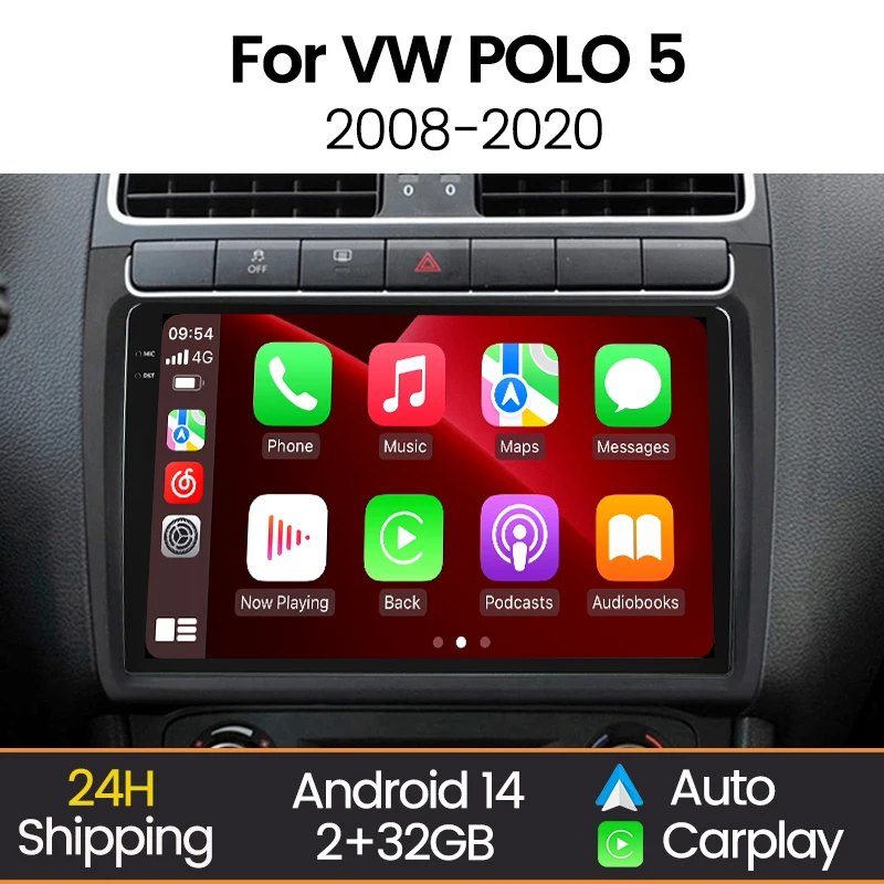 Android Auto Carplay For Volkswagen VW POLO 5 Sedan 2008-2020 Car Radio Multimedia Player Intelligent Car System GPS Navigation