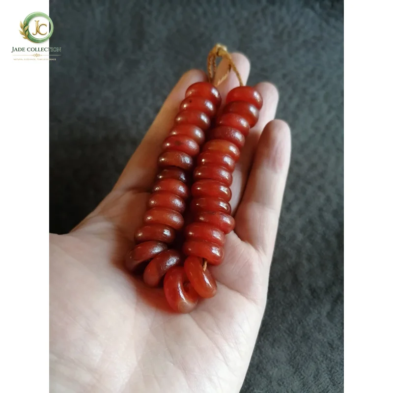 Tibetan Backflow Old Pulp Abacus a String of Auspicious Red Agate Accessories Spacer Beads