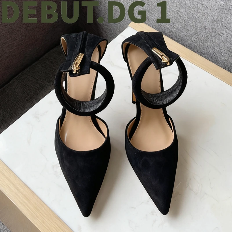 Elegant Pointed Toe High Heels Spring Summer Leather Upper Lambskin Lining Italian Genuine Leather Sole