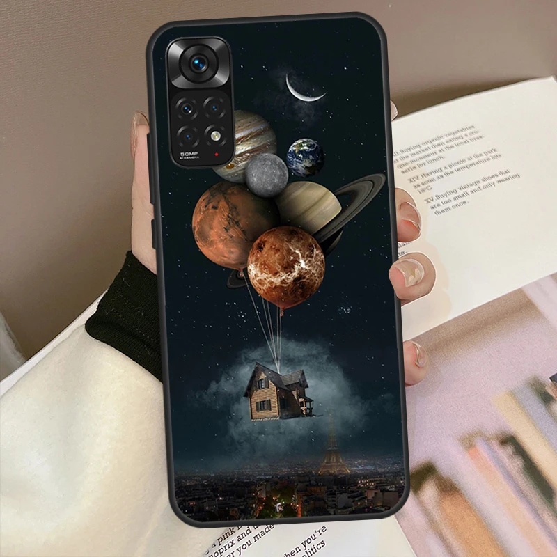 Sky Space planet Moon stars For Xiaomi Redmi Note 10 Pro Case Cover For Redmi Note 11 Pro 8 9 8T 9S 10S 9T 9A 9C Case