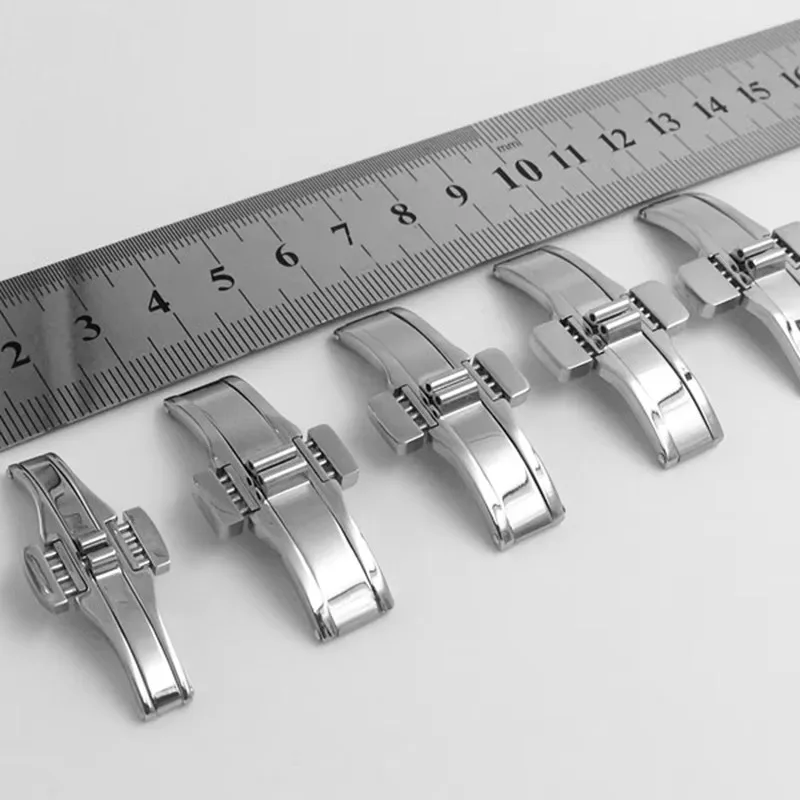 لتيسو T1853 حزام (استيك) ساعة مشبك فراشة المشبك نشر الفولاذ المقاوم للصدأ حزام ساعة اليد زر معدني الفضة مشبك الملحقات