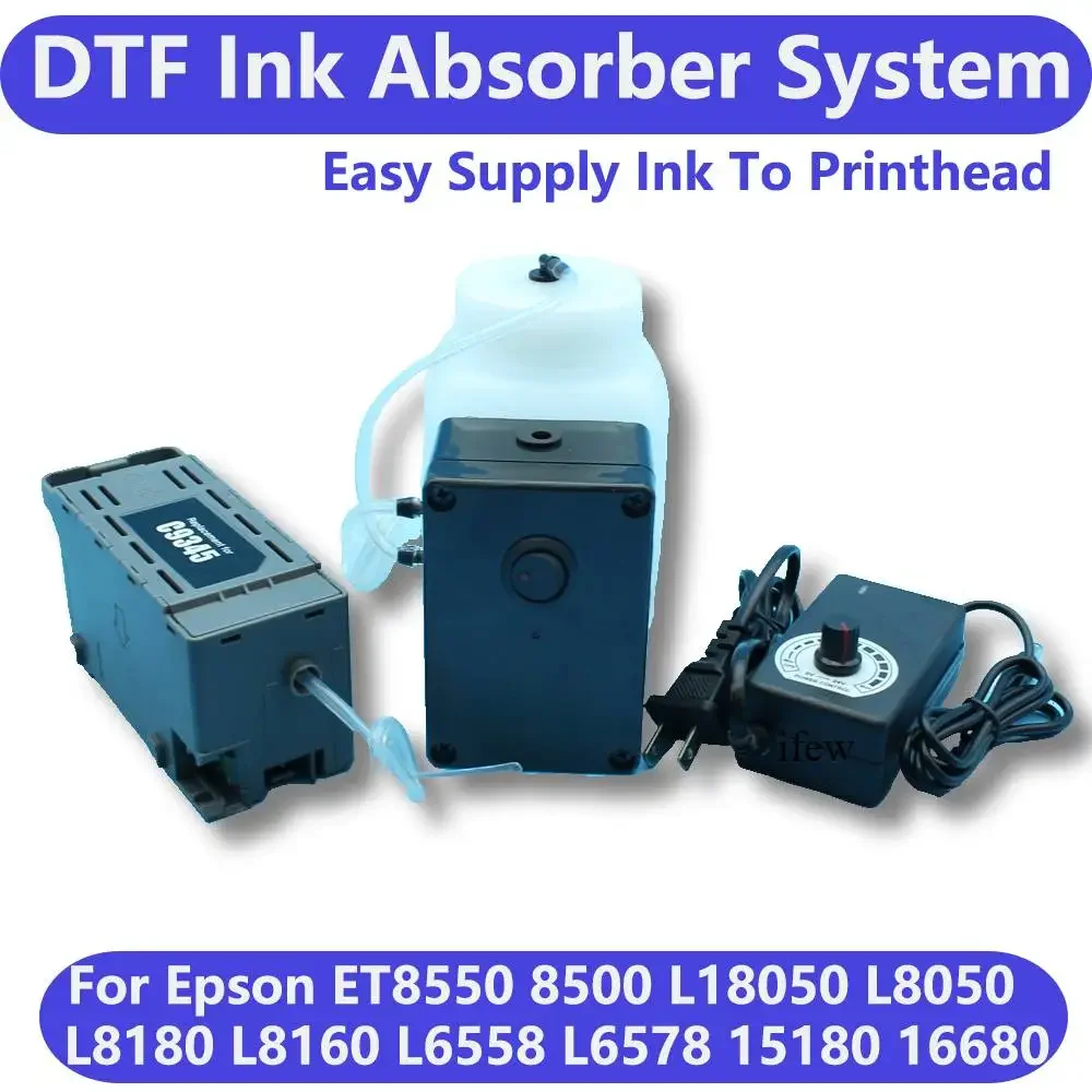 

For Epson L18050 L8050 ET8550 8500 DTF Convert Kit Set C9345 Waste Tank External Maintenance Ink Bottle Ink Supply Absorb System