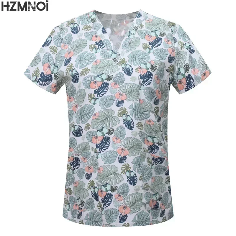 Pharmacist Dentist Veterinary Nurse New Tops Fashion Slim Beauty Scrub Clothes Spa Nurse Pure Cotton Medical Lab Medical Uniform