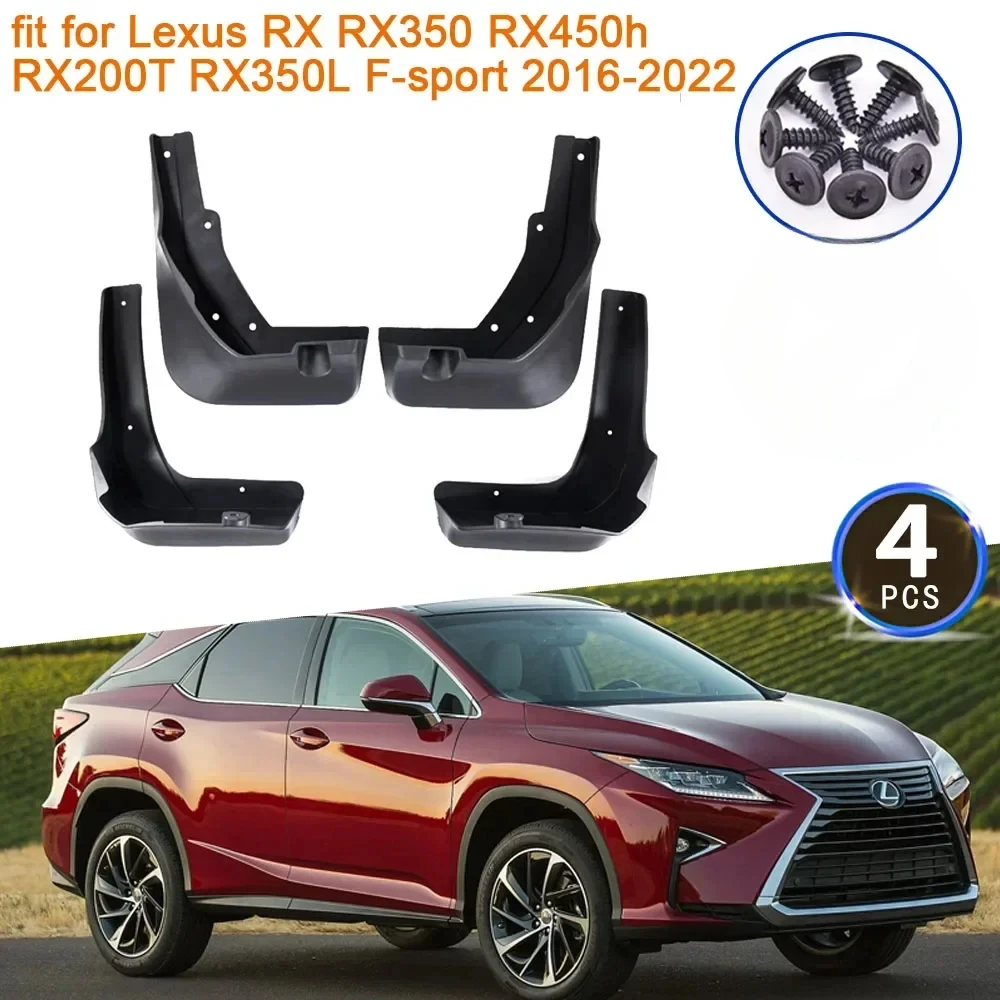 for Lexus RX RX350 RX450h RX200T RX350L F-sport 2016 2017 2018 2019 2020 2021 2022 Mudguards Splash Fender Flaps Car Accessories