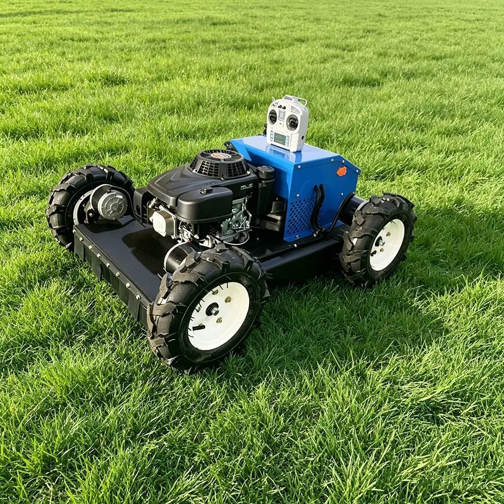 ML224‑550S Wheeled 4‑Wheel Remote Lawn Mower, Wireless Grass Cutter for Orchard Yard Lawn Trimming Mulching