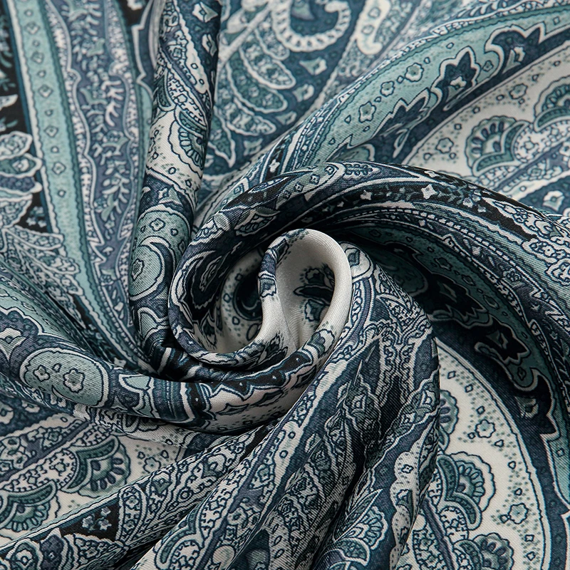 

65cm 100% Twill Silk Square Scarf for Women 14mm Neck Tie Neckerchief Double side Female Foulard Headband Hijab Shawl Bandana