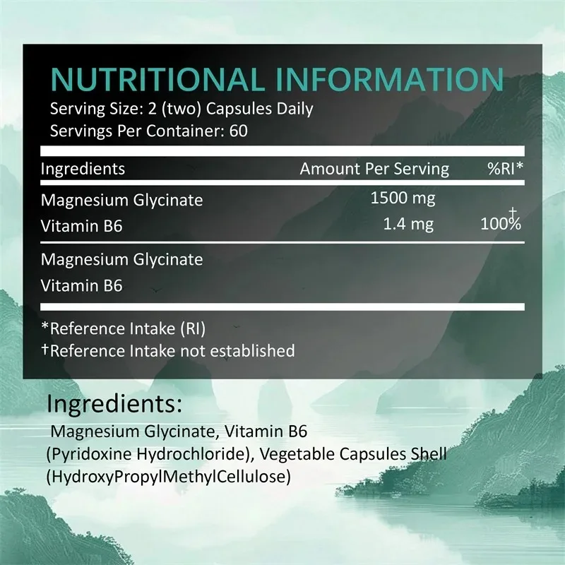 Magnesium Glycinate Supplements - Reduce Fatigue, Promote Normal Energy Metabolism, Promotes Absorption, Enhance Immunity