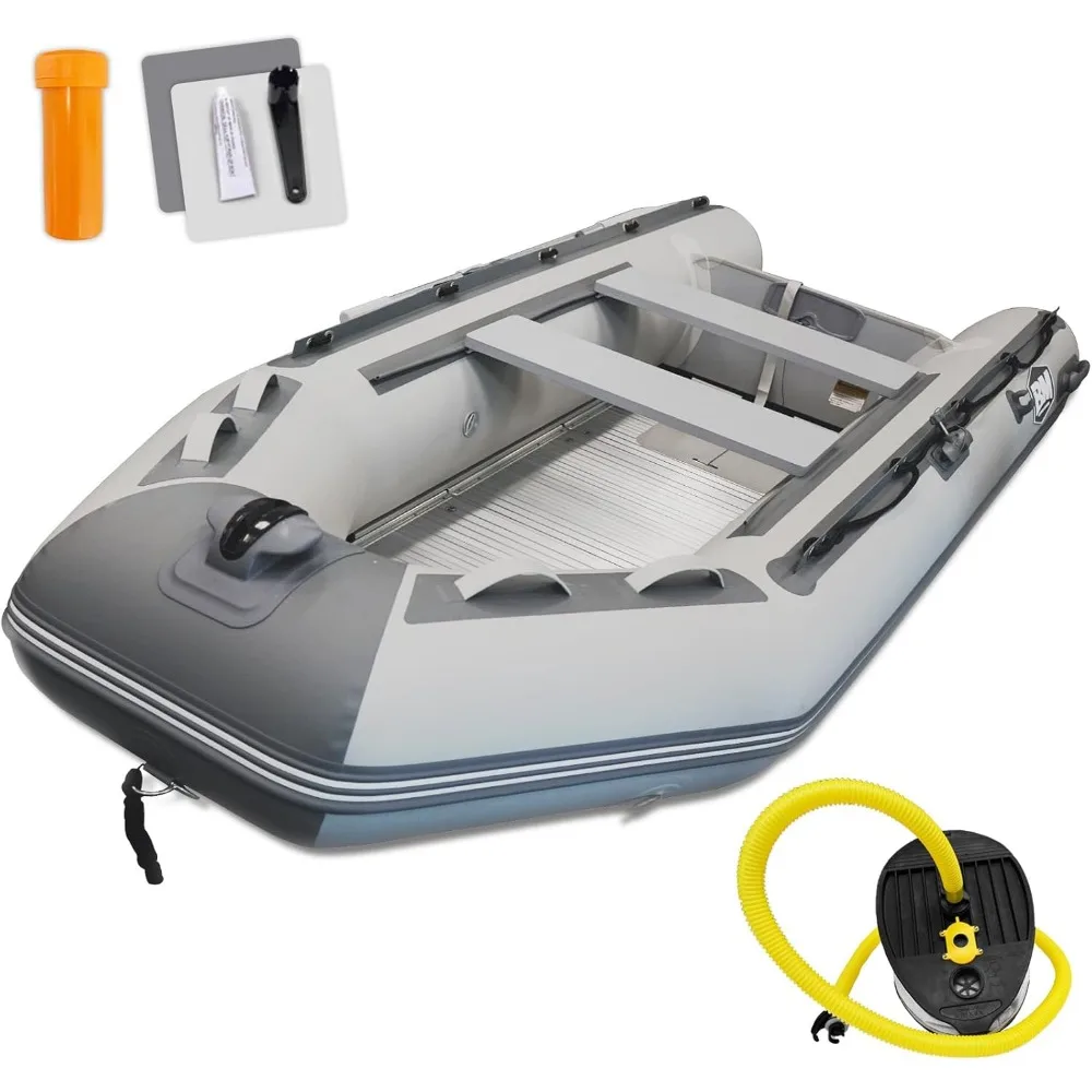MARINA 10ft Inflatable Dinghy - 4 Person Inflatable Boat for Adults 10 HP Heavy Duty Fishing Boat, Aluminum Floor, Alumin