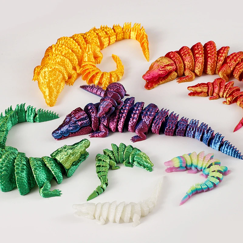 3D 인쇄 악어 장난감 개방형 입 모델 소품과 빛나는 관절 크리 에이 티브 장식품 어린이를위한 생일 선물