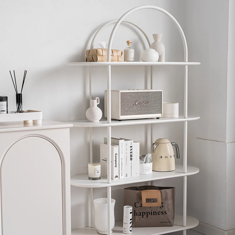 Modern Minimalist Arched 4-Tier Display Shelf | Scandinavian Style Storage Rack | Home Decor Bookshelf