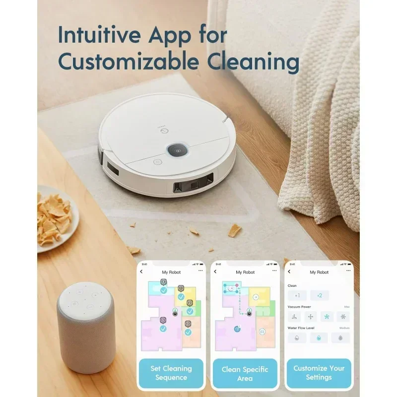 D2Byeedi vac 2 pro Robot Vacuum and Mop Combo,Powerful 3000Pa Suction with Oscillating Mopping,Advanced 3D Obstacle Avoidance