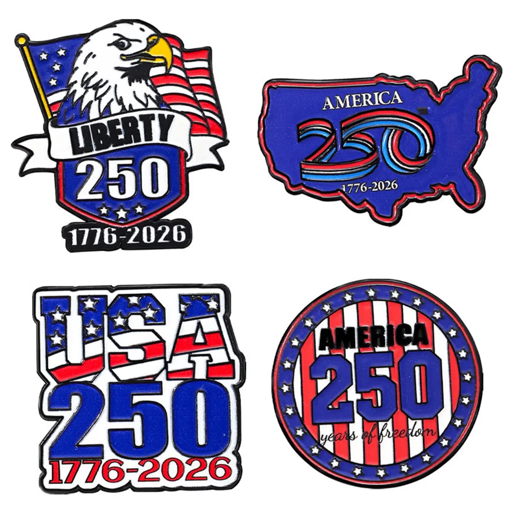 Pin Set 4pcs/pack US 250th Anniversary Enamel Pins Butterfly Buckle Badge Pin Decoration Crafts