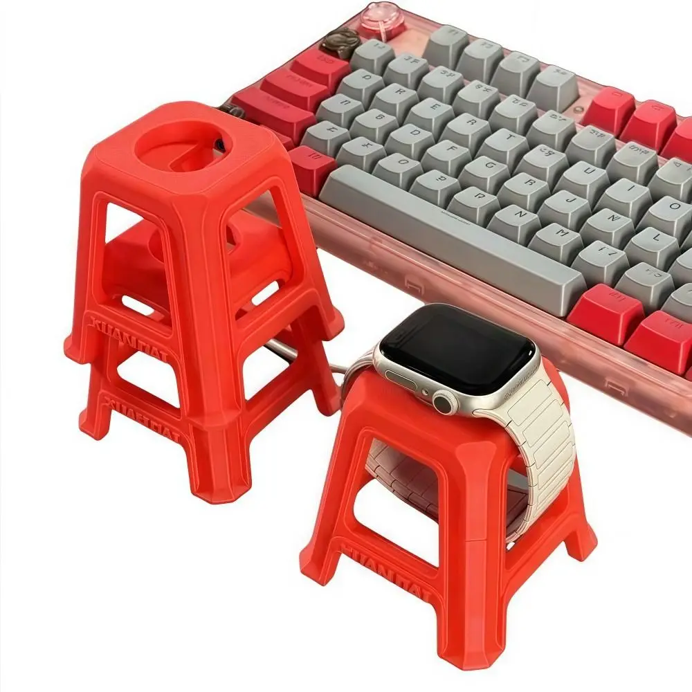Universal Watch Charging Stand Chair Shape 3D Printing Watch Desktop Stand Red with Charging Groove Storage Rack For Watch