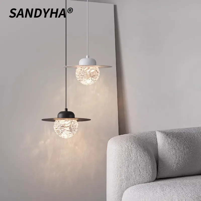 

Modern Minimalist Pendant Light Glass Lampshade Design LED Lamp for Living Room Decor Bedroom Bedside Table Lighting Fixtures