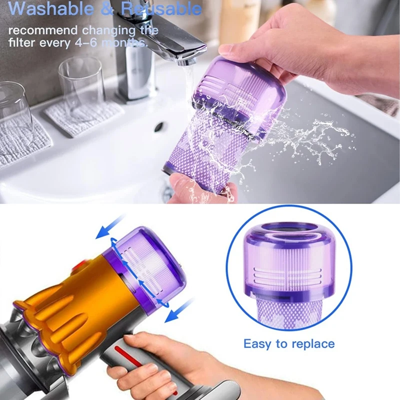 Reemplazo de filtro para aspiradora Dyson V12, piezas de repuesto de cepillo de rodillo antienredos, rodillo de barra de cepillo, alto par