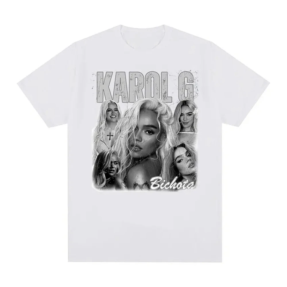 男性と女性のためのヴィンテージグラフィックTシャツ,karol g,manana sera,カツオ,ヒップホップ,ゴシック,半袖,衣類,70921