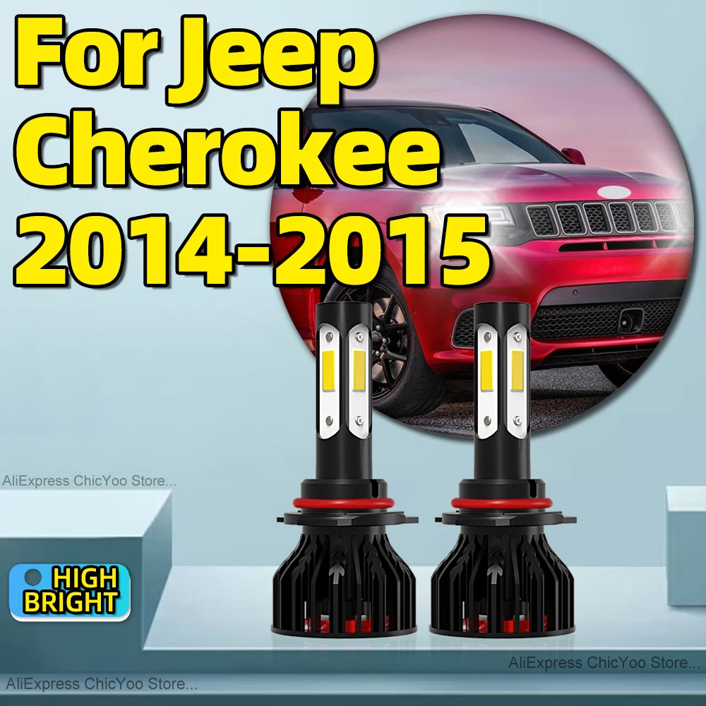 

2PCs High Quality 9012 LED Car Headlight Bulbs 12V 30000LM 6000K White Fast Speed Cooling Fan For Jeep Cherokee 2014 2015