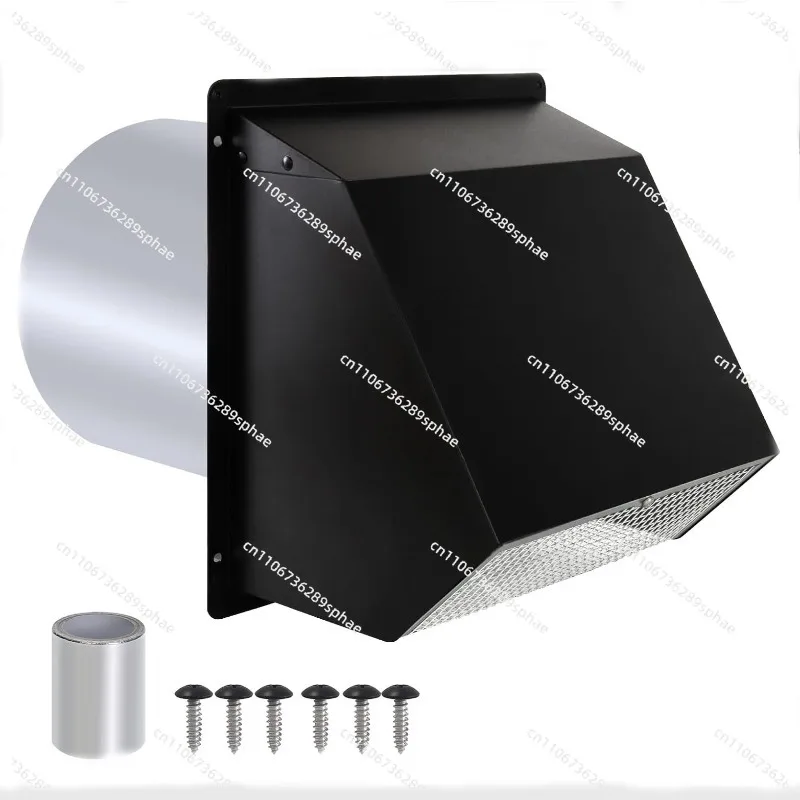 8-Inch Hooded Wall Vent Damper Outdoor Wall Exhaust Ventilation and Air Exhaust