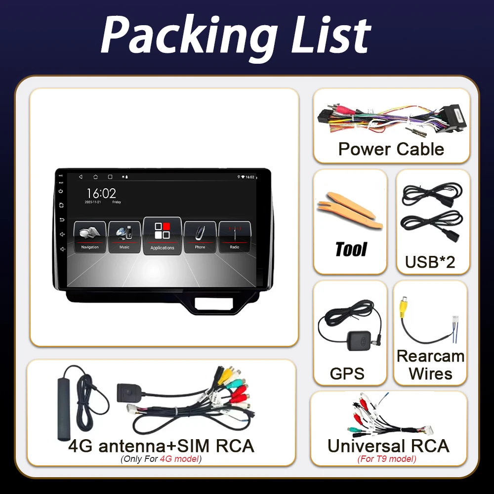 Android 16 For Honda N-BOX II 2 JF3 4 2017 2018 2019 2020 2021 Car Multimedia Radio BT Wireless Carplay QLED Screen GPS 5G WIFI