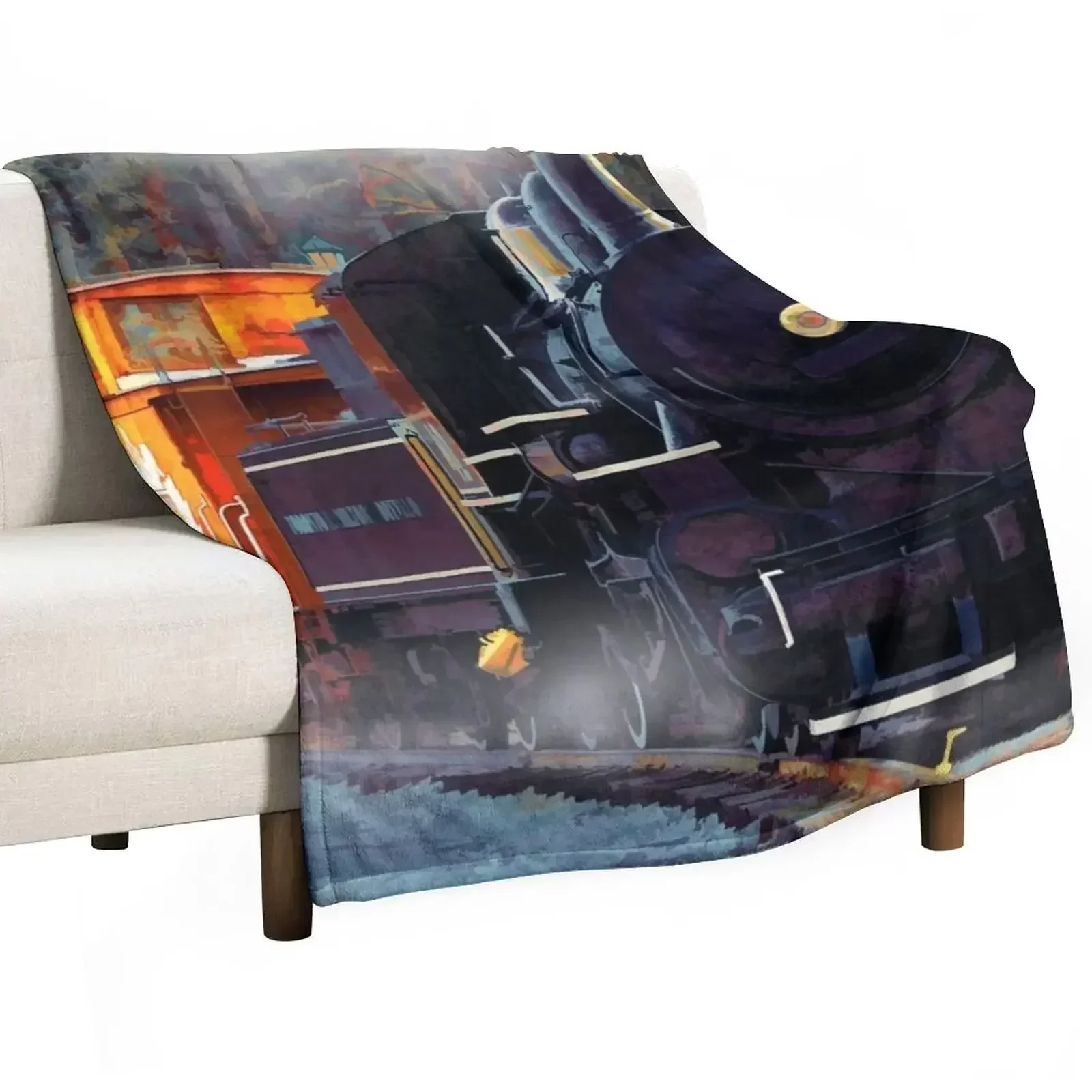 The Rail Yard-Steam Train Throw Blanket Luxury Throw For Decorative Sofa Large Furrys Heavy Summer Beddings Blankets