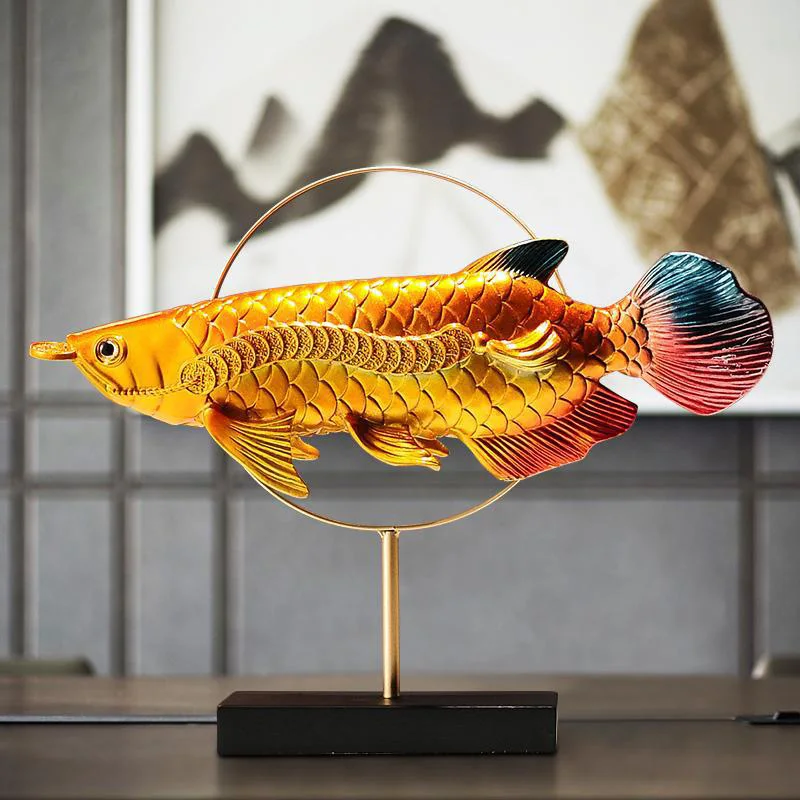 Home Decor Resin Arowana Nordic Light Luxury Style Decoration Modern Simple Home Office Accessories Gift Set Resin Crafts
