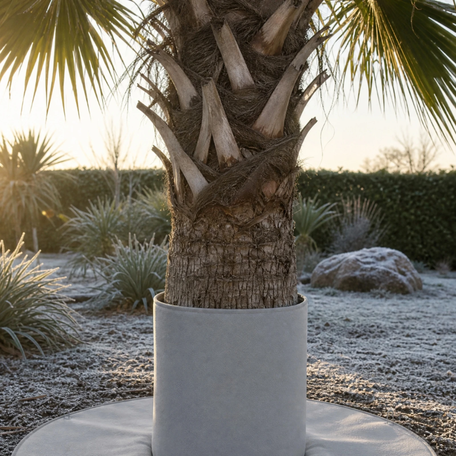 Tree Root Freeze Protector Lightweight Three-Layer Plant Frost Cover Cylindrical Trunk Sleeve with Ground Skirt Easy to Install